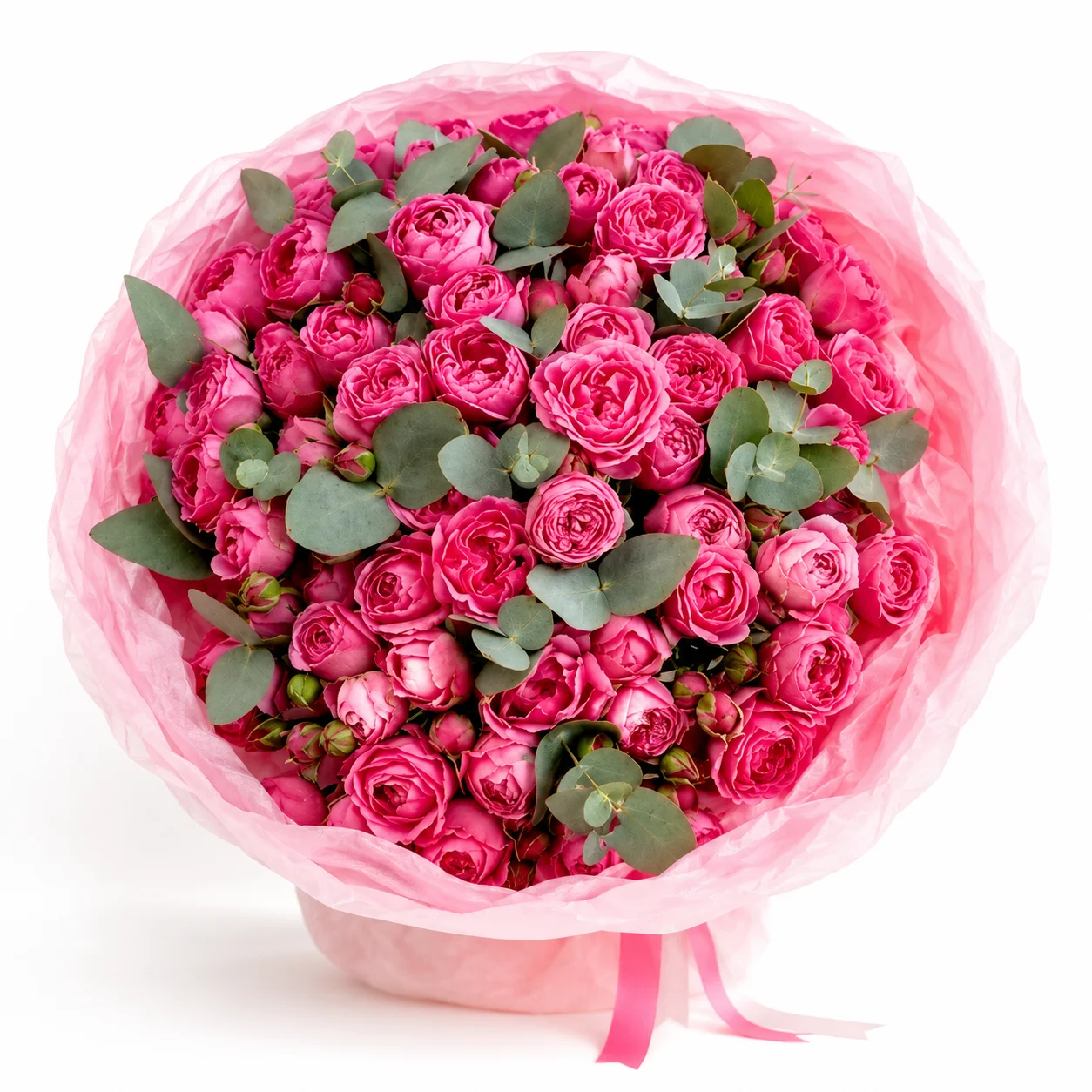 Grand Peony Charm 51 Rose Bouquet with premium pink peony roses wrapped elegantly for romantic celebrations.